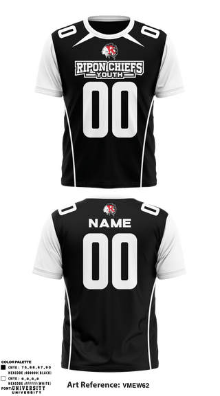 Short Sleeve Performance Shirt, Ripon Chiefs Youth Football and Cheer, Football, Teamtime, Team time, sublimation, custom sports apparel, team uniforms, spirit wear, spiritwear, sports uniforms, custom shirts, team store, custom team store, fundraiser sports, apparel fundraiser