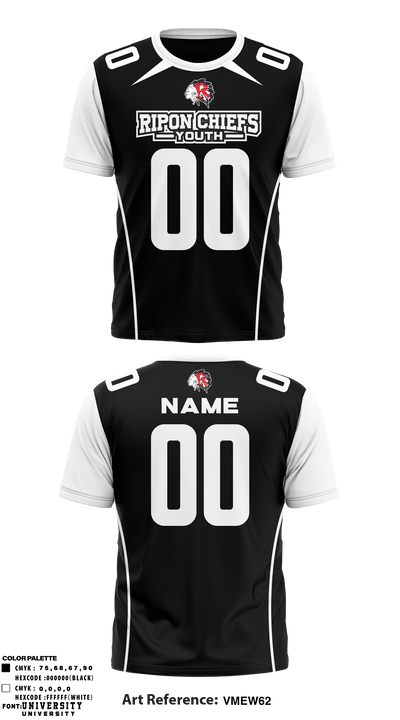 Ripon Chiefs Youth Football and Cheer 75373923 Short Sleeve Performance Shirt - 1