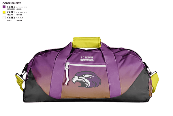 Duffle Bag, J C Harmon High School Basketball, Women's Basketball, Teamtime, Team time, sublimation, custom sports apparel, team uniforms, spirit wear, spiritwear, sports uniforms, custom shirts, team store, custom team store, fundraiser sports, apparel fundraiser