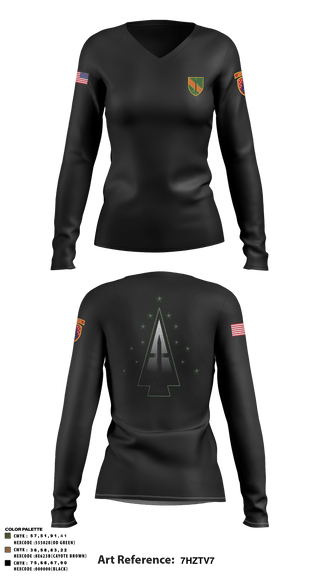Women's Long Sleeve Vneck Shirt, , Army, Teamtime, Team time, sublimation, custom sports apparel, team uniforms, spirit wear, spiritwear, sports uniforms, custom shirts, team store, custom team store, fundraiser sports, apparel fundraiser