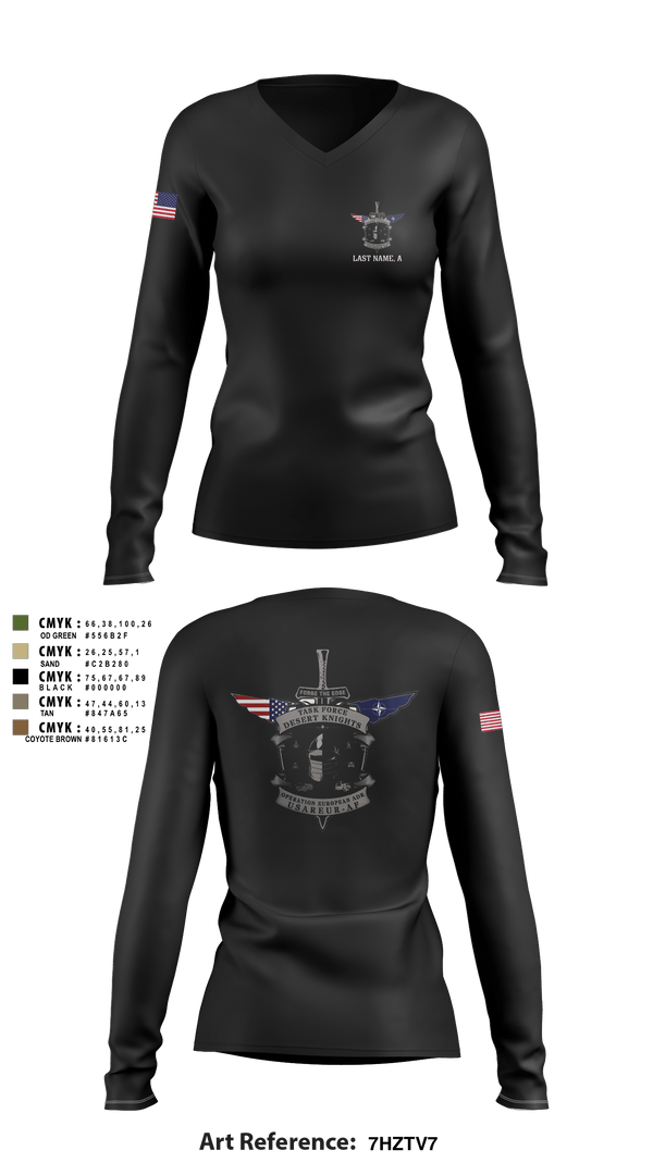 Women's Long Sleeve Vneck Shirt, , Army, Teamtime, Team time, sublimation, custom sports apparel, team uniforms, spirit wear, spiritwear, sports uniforms, custom shirts, team store, custom team store, fundraiser sports, apparel fundraiser