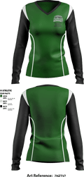 Wachusett Regional High School Ice Hockey 65785917 Women's Long Sleeve V-neck Shirt - 1