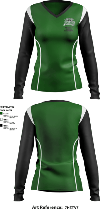 Women's Long Sleeve Vneck Shirt, Wachusett Regional High School Ice Hockey, Ice Hockey, Teamtime, Team time, sublimation, custom sports apparel, team uniforms, spirit wear, spiritwear, sports uniforms, custom shirts, team store, custom team store, fundraiser sports, apparel fundraiser