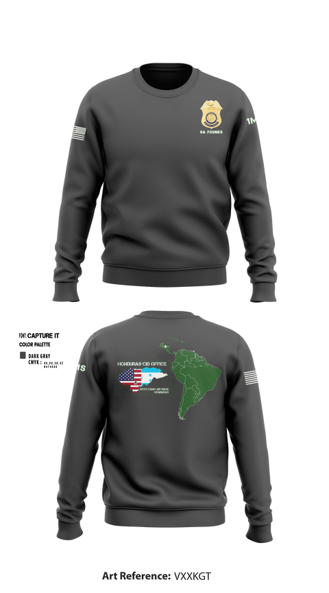 Crew Neck Sweatshirt, Honduras CID Office, Army, Teamtime, Team time, sublimation, custom sports apparel, team uniforms, spirit wear, spiritwear, sports uniforms, custom shirts, team store, custom team store, fundraiser sports, apparel fundraiser