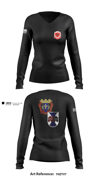 390th EN CO 36612862 Women's Long Sleeve V-neck Shirt - 1