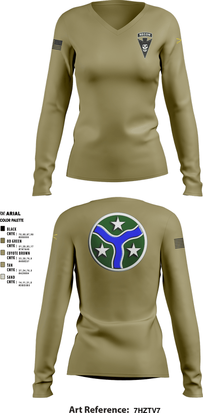 3/278 Armored Calvary Regiment 57774458 Women's Long Sleeve V-neck Shirt - 4