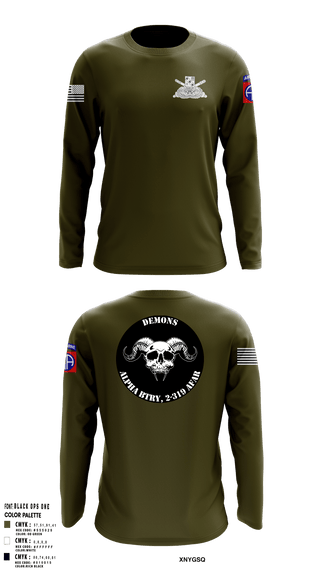 Long Sleeve Performance Shirt, ALPHA BTRY, 2-319th AFAR, Army, Teamtime, Team time, sublimation, custom sports apparel, team uniforms, spirit wear, spiritwear, sports uniforms, custom shirts, team store, custom team store, fundraiser sports, apparel fundraiser