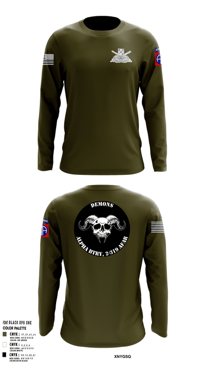 ALPHA BTRY, 2-319th AFAR 68475694 Long Sleeve Performance Shirt - 1