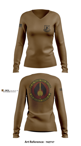 Women's Long Sleeve Vneck Shirt, 315 SFS CHS, Air Force, Teamtime, Team time, sublimation, custom sports apparel, team uniforms, spirit wear, spiritwear, sports uniforms, custom shirts, team store, custom team store, fundraiser sports, apparel fundraiser