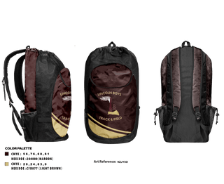 Gear Bag, Lincoln High School Track, Track & Field, Teamtime, Team time, sublimation, custom sports apparel, team uniforms, spirit wear, spiritwear, sports uniforms, custom shirts, team store, custom team store, fundraiser sports, apparel fundraiser