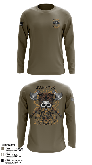Long Sleeve Performance Shirt, 433 TRS, Air Force, Teamtime, Team time, sublimation, custom sports apparel, team uniforms, spirit wear, spiritwear, sports uniforms, custom shirts, team store, custom team store, fundraiser sports, apparel fundraiser