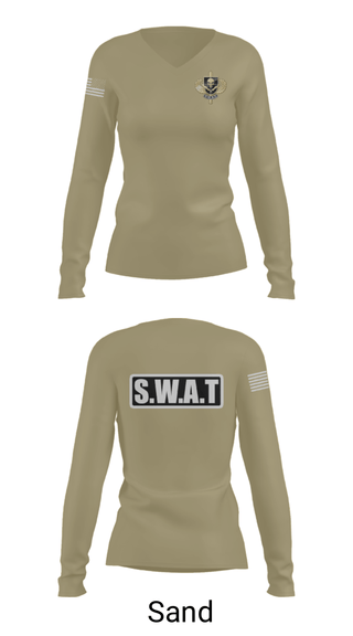 Women's Long Sleeve Vneck Shirt, , Police, Teamtime, Team time, sublimation, custom sports apparel, team uniforms, spirit wear, spiritwear, sports uniforms, custom shirts, team store, custom team store, fundraiser sports, apparel fundraiser