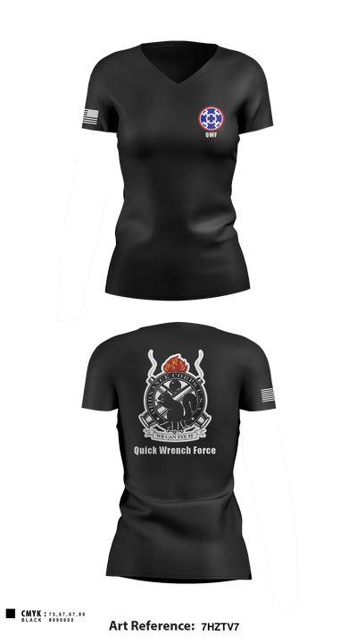 380th Quartermaster Company 2505510 Women's Short Sleeve V-neck Shirt - 1