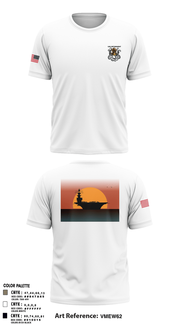 Short Sleeve Performance Shirt, USS Retirement, Navy, Teamtime, Team time, sublimation, custom sports apparel, team uniforms, spirit wear, spiritwear, sports uniforms, custom shirts, team store, custom team store, fundraiser sports, apparel fundraiser