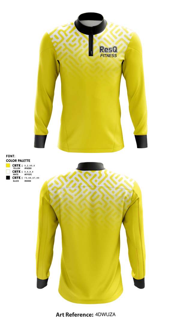 Quarter Zip Jacket, ResQ Fitness, , Teamtime, Team time, sublimation, custom sports apparel, team uniforms, spirit wear, spiritwear, sports uniforms, custom shirts, team store, custom team store, fundraiser sports, apparel fundraiser