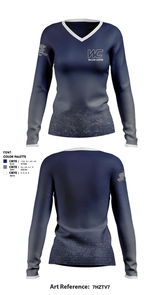 Women's Long Sleeve Vneck Shirt, Willow Canyon High School Dance, Spirit Store, Teamtime, Team time, sublimation, custom sports apparel, team uniforms, spirit wear, spiritwear, sports uniforms, custom shirts, team store, custom team store, fundraiser sports, apparel fundraiser