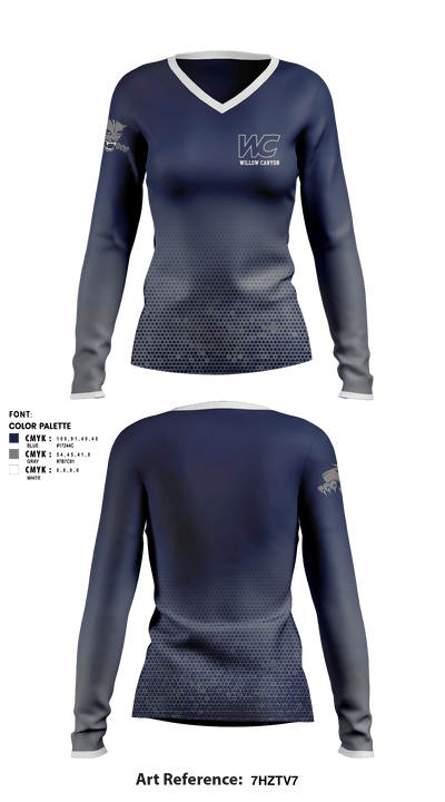 Willow Canyon High School Dance 20282945 Women's Long Sleeve V-neck Shirt - 1