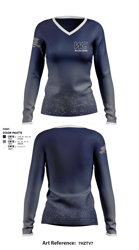 Women's Long Sleeve Vneck Shirt, Willow Canyon High School Dance, Spirit Store, Teamtime, Team time, sublimation, custom sports apparel, team uniforms, spirit wear, spiritwear, sports uniforms, custom shirts, team store, custom team store, fundraiser sports, apparel fundraiser