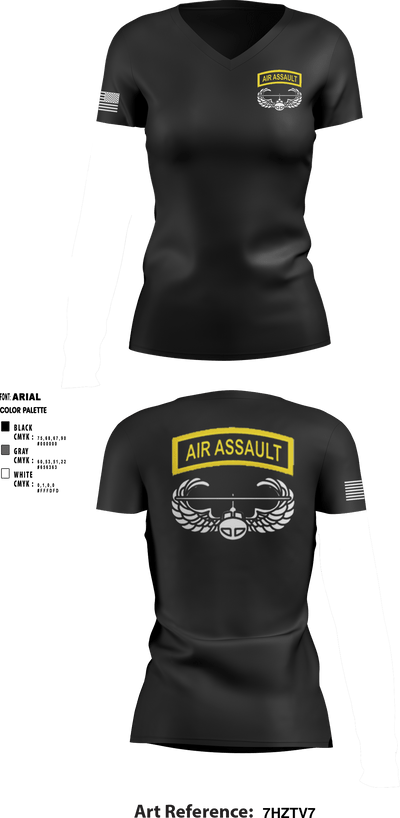 Air Assault School 23379005 Women's Short Sleeve V-neck Shirt - 1
