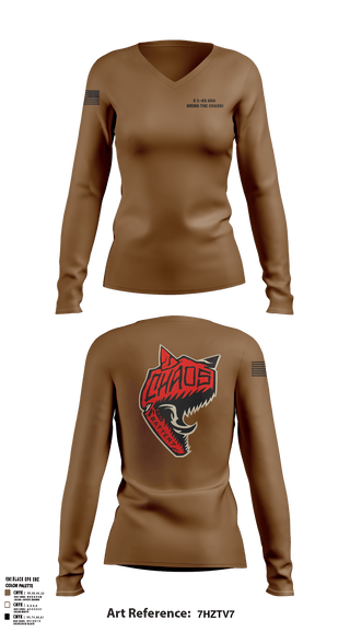 Women's Long Sleeve Vneck Shirt, , Army, Teamtime, Team time, sublimation, custom sports apparel, team uniforms, spirit wear, spiritwear, sports uniforms, custom shirts, team store, custom team store, fundraiser sports, apparel fundraiser