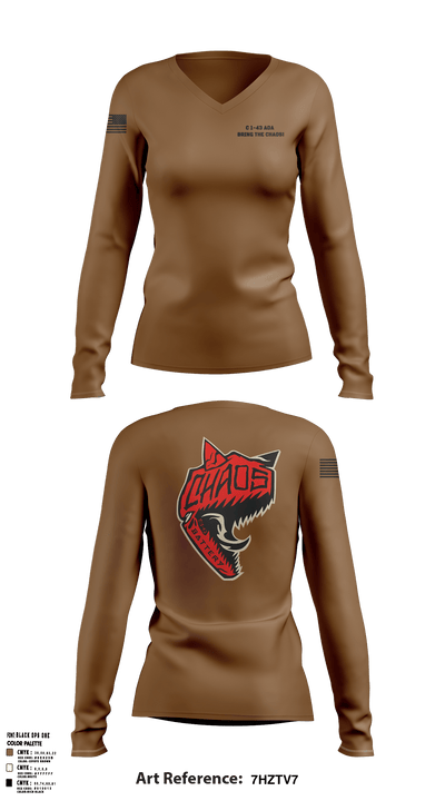 C 1-43 ADA 26758454 Women's Long Sleeve V-neck Shirt - 9