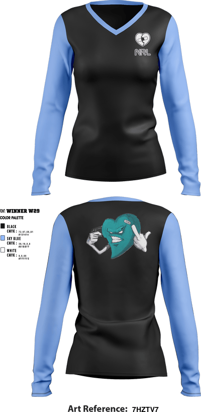 NRL 68030017 Women's Long Sleeve V-neck Shirt - 1