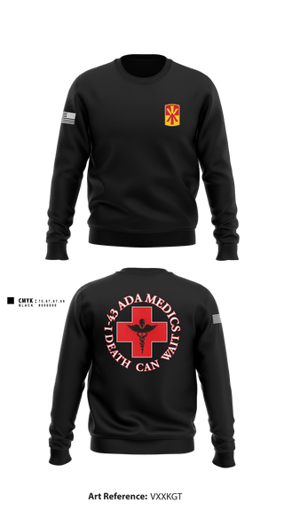 Crew Neck Sweatshirt, Medics, 1-43 ADA, Army, Teamtime, Team time, sublimation, custom sports apparel, team uniforms, spirit wear, spiritwear, sports uniforms, custom shirts, team store, custom team store, fundraiser sports, apparel fundraiser