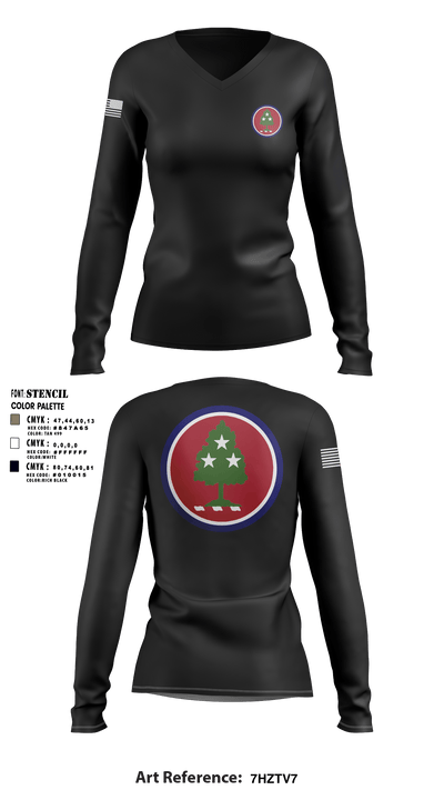 30th Troop Command 1256975 Women's Long Sleeve V-neck Shirt - 3