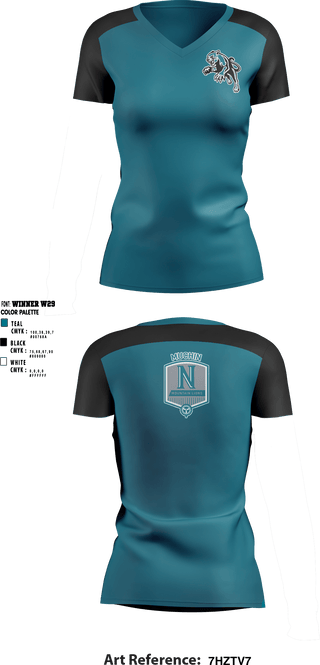 Women's Short Sleeve Vneck Shirt, Muchin College Prep, Spirit Store, Teamtime, Team time, sublimation, custom sports apparel, team uniforms, spirit wear, spiritwear, sports uniforms, custom shirts, team store, custom team store, fundraiser sports, apparel fundraiser