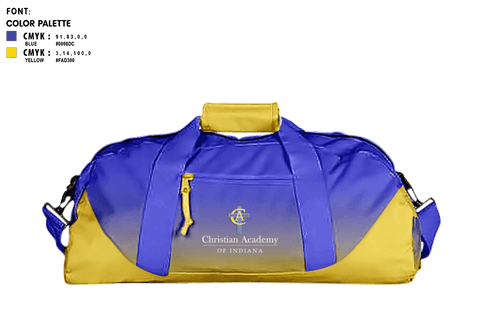 Duffle Bag, Christian Academy of Indiana, Spirit Store, Teamtime, Team time, sublimation, custom sports apparel, team uniforms, spirit wear, spiritwear, sports uniforms, custom shirts, team store, custom team store, fundraiser sports, apparel fundraiser