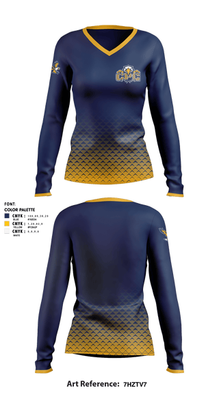 Women's Long Sleeve Vneck Shirt, Cedar Park Christian High School-Bothell Campus Golf, Golf, Teamtime, Team time, sublimation, custom sports apparel, team uniforms, spirit wear, spiritwear, sports uniforms, custom shirts, team store, custom team store, fundraiser sports, apparel fundraiser