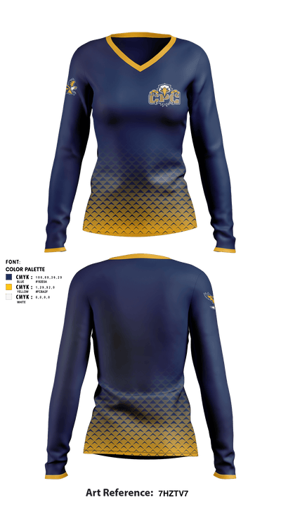 Cedar Park Christian High School-Bothell Campus Golf 53342218 Women's Long Sleeve V-neck Shirt - 1