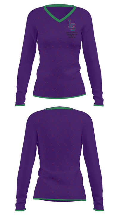 Lincoln-Sudbury Regional High School Volleyball 64961720 Women's Long Sleeve V-neck Shirt - 12
