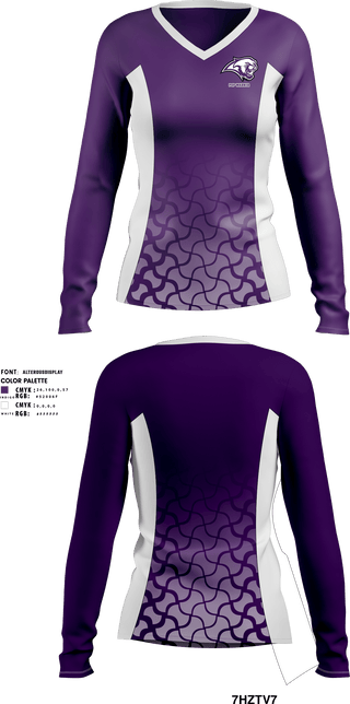 Women's Long Sleeve Vneck Shirt, Cougars, Spirit Store, Teamtime, Team time, sublimation, custom sports apparel, team uniforms, spirit wear, spiritwear, sports uniforms, custom shirts, team store, custom team store, fundraiser sports, apparel fundraiser