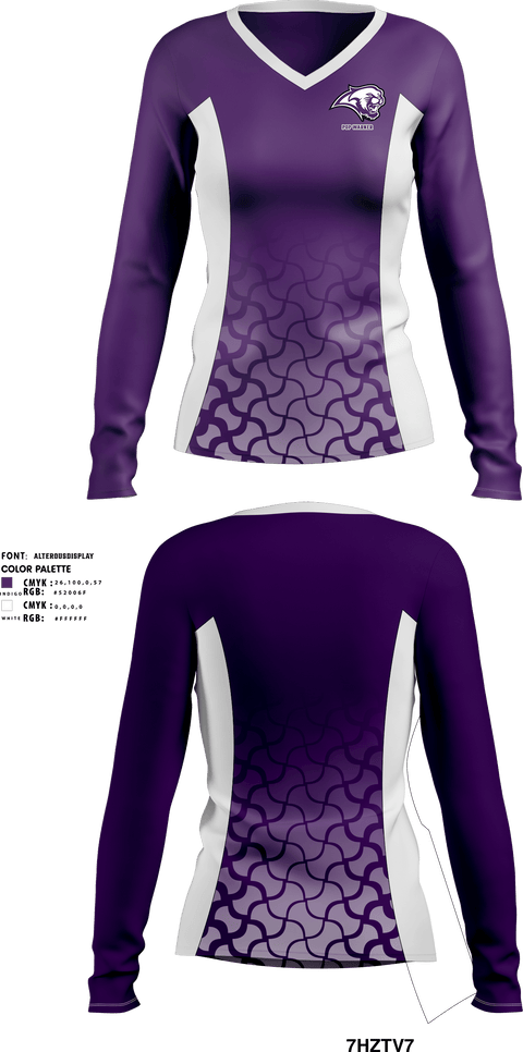 Women's Long Sleeve Vneck Shirt, Cougars, Spirit Store, Teamtime, Team time, sublimation, custom sports apparel, team uniforms, spirit wear, spiritwear, sports uniforms, custom shirts, team store, custom team store, fundraiser sports, apparel fundraiser