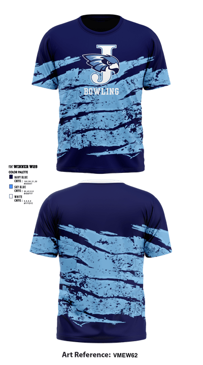 Jefferson Senior High School Bowling 7186554 Short Sleeve Performance Shirt - 2