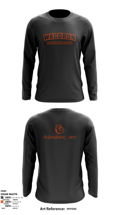 Waldron High School Track 38428946 Long Sleeve Performance Shirt - 7