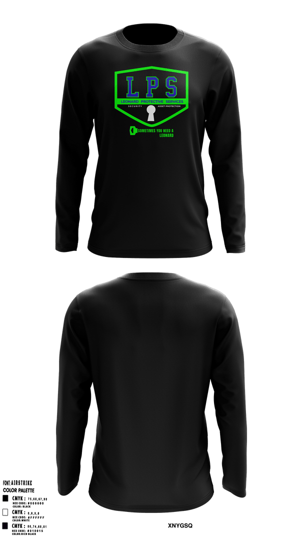 Long Sleeve Performance Shirt, Leonard protective servicesLeonard protective services, , Teamtime, Team time, sublimation, custom sports apparel, team uniforms, spirit wear, spiritwear, sports uniforms, custom shirts, team store, custom team store, fundraiser sports, apparel fundraiser