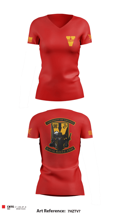 UVA NROTC 47368878 Women's Short Sleeve V-neck Shirt - 2