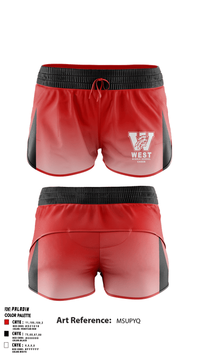 West Middle School Cheer 52210738 Women's Shorts - 2