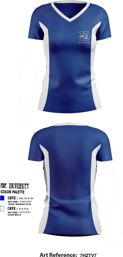 Heritage High School Cheer 7040374 Women's Short Sleeve V-neck Shirt - 1