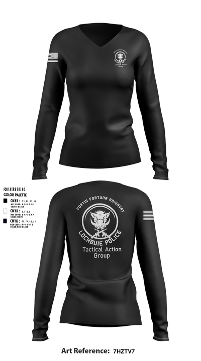 Lochbuie PD TAG 47877554 Women's Long Sleeve V-neck Shirt - 2