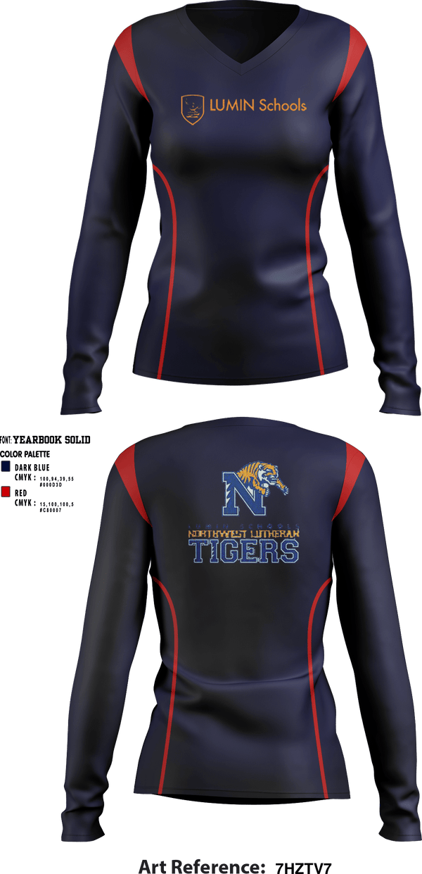 Women's Long Sleeve Vneck Shirt, Northwest Lutheran School, Spirit Store, Teamtime, Team time, sublimation, custom sports apparel, team uniforms, spirit wear, spiritwear, sports uniforms, custom shirts, team store, custom team store, fundraiser sports, apparel fundraiser