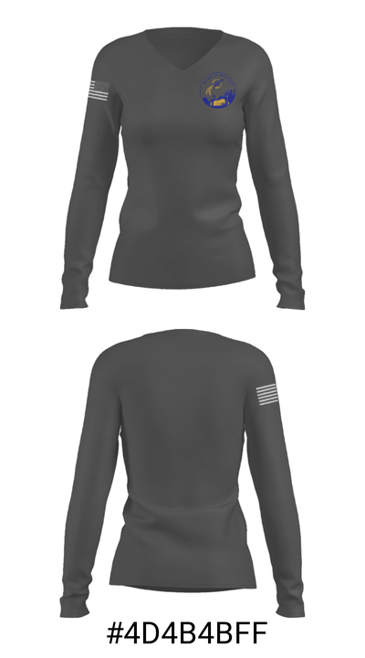 Broughal Middle School Field Hockey 85462372 Women's Long Sleeve V-neck Shirt - 35