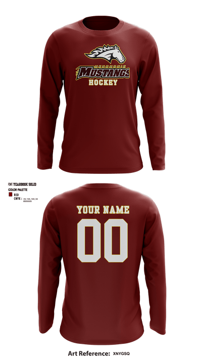 Menomonie High School Ice hockey 95189103 Long Sleeve Performance Shirt - 8