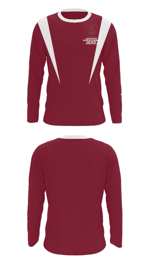 Long Sleeve Performance Shirt, United Faith Christian Academy High School Basketball, Men's Basketball, Teamtime, Team time, sublimation, custom sports apparel, team uniforms, spirit wear, spiritwear, sports uniforms, custom shirts, team store, custom team store, fundraiser sports, apparel fundraiser
