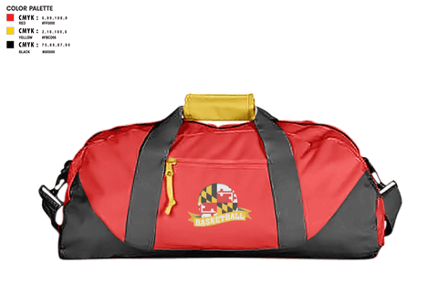 Duffle Bag, Mid Maryland Boys Basketball, Men's Basketball, Teamtime, Team time, sublimation, custom sports apparel, team uniforms, spirit wear, spiritwear, sports uniforms, custom shirts, team store, custom team store, fundraiser sports, apparel fundraiser
