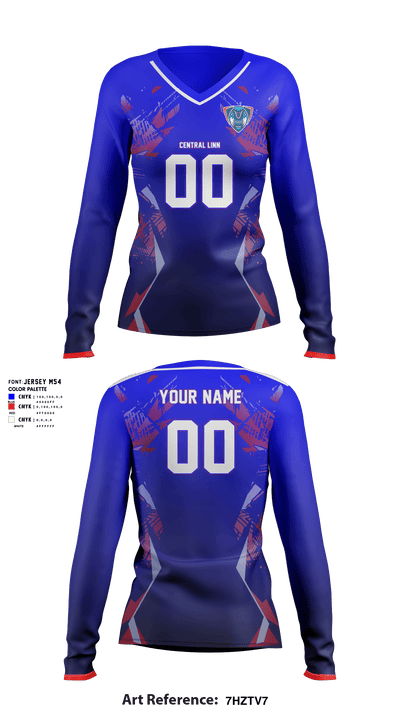 Central Linn Senior High School Volleyball 2014304 Long Sleeve Performance Shirt - 1