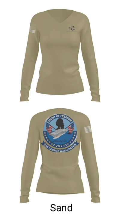 USS GEORGE WASHINGTON INFORMATION TECHNICIANS 62071140 Women's Long Sleeve V-neck Shirt - 42