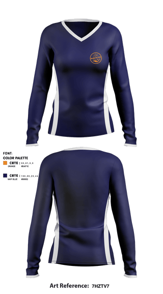 Women's Long Sleeve Vneck Shirt, Mosholu Day Camp, Spirit Store, Teamtime, Team time, sublimation, custom sports apparel, team uniforms, spirit wear, spiritwear, sports uniforms, custom shirts, team store, custom team store, fundraiser sports, apparel fundraiser
